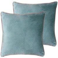 Paoletti Meridian Twin Pack Polyester Filled Cushions Mineral/Blush, Blue