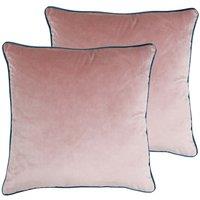 Paoletti Meridian Twin Pack Polyester Filled Cushions Blush/Teal, Pink