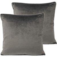 Paoletti Meridian Twin Pack Polyester Filled Cushions Charcoal/Dove, Grey