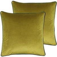 Paoletti Meridian Twin Pack Polyester Filled Cushions Moss/Emerald, Green