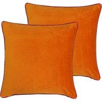 Paoletti Meridian Twin Pack Polyester Filled Cushions Clementine/Hot Pink, Orange
