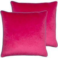 Paoletti Meridian Twin Pack Polyester Filled Cushions Raspberry/Teal, Pink