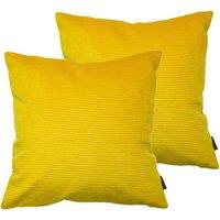Paoletti Munich Twin Pack Polyester Filled Cushions Ceylon, Yellow
