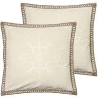 Furn. Mini Inka Twin Pack Polyester Filled Cushions Natural, Cream