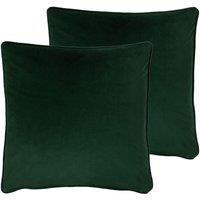 Evans Lichfield Opulence Twin Pack Polyester Filled Cushions Bottle Green, Green