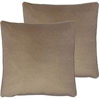 Evans Lichfield Opulence Twin Pack Polyester Filled Cushions Biscuit, Brown