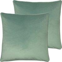 Evans Lichfield Opulence Twin Pack Polyester Filled Cushions Eau De Nil, Green