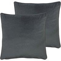 Evans Lichfield Opulence Twin Pack Polyester Filled Cushions Granite, Grey
