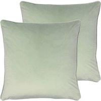Evans Lichfield Opulence Twin Pack Polyester Filled Cushions Green, Green