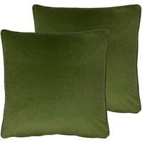 Evans Lichfield Opulence Twin Pack Polyester Filled Cushions Olive, Green