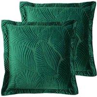 Paoletti Palmeria 2pk Polyester Filled Cushions Emerald, Green