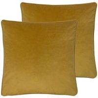 Evans Lichfield Opulence Twin Pack Polyester Filled Cushions Saffron, Yellow