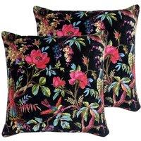 Paoletti Paradise Twin Pack Polyester Filled Cushions Black