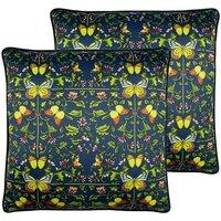 Paoletti Potage Twin Pack Polyester Filled Cushions Navy, Blue