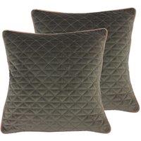Paoletti Quartz Twin Pack Polyester Filled Cushions Charcoal/Blush, Grey