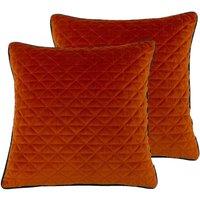 Paoletti Quartz Twin Pack Polyester Filled Cushions Jaffa/Teal, Orange
