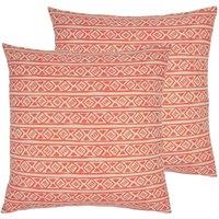 Furn. Nomi Twin Pack Polyester Filled Cushions Coral, Orange