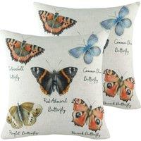 Evans Lichfield Species Butterfly Twin Pack Polyester Filled Cushions Multi, Multi