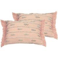 Furn. Sigrid Twin Pack Polyester Filled Cushions Blush, Pink