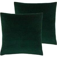 Evans Lichfield Sunningdale Twin Pack Polyester Filled Cushions Bottle 50 x 50cm, Green