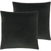 Evans Lichfield Sunningdale Twin Pack Polyester Filled Cushions Charcoal 50 x 50cm, Grey