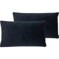 Evans Lichfield Sunningdale Twin Pack Polyester Filled Cushions Midnight 30 x 50cm, Blue