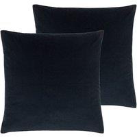 Evans Lichfield Sunningdale Twin Pack Polyester Filled Cushions Midnight 50 x 50cm, Blue
