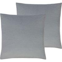 Evans Lichfield Sunningdale Twin Pack Polyester Filled Cushions Platinum 50 x 50cm, Silver