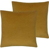 Evans Lichfield Sunningdale Twin Pack Polyester Filled Cushions Saffron 50 x 50cm, Yellow