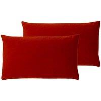 Evans Lichfield Sunningdale Twin Pack Polyester Filled Cushions Flame 30 x 50cm, Orange