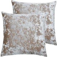Paoletti Verona Twin Pack Polyester Filled Cushions Oyster 55 x 55cm, Brown