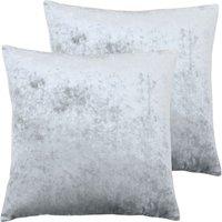 Paoletti Verona Twin Pack Polyester Filled Cushions Silver 55 x 55cm, Silver