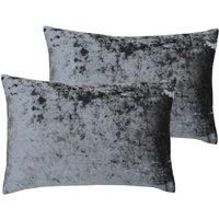 Paoletti Verona Twin Pack Polyester Filled Cushions Pewter 60 x 40cm, Grey