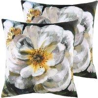 Evans Lichfield Winter Florals English Rose Twin Pack Polyester Filled Cushions White, White