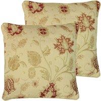 Paoletti Zurich Twin Pack Polyester Filled Cushions Champagne 45 x 45cm, Gold