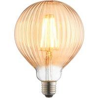 Crossland Grove Ribbed Bulb Amber Glass, Brown