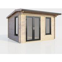 Power 12x8 Apex Log Cabin - Left Hand Door, Brown