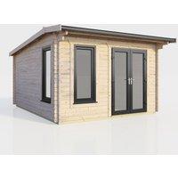 Power 12x12 Apex Log Cabin - Right Hand Door, Brown