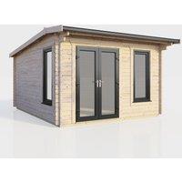 Power 12x12 Apex Log Cabin - Left Hand Door, Brown