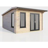 Power 12x14 Apex Log Cabin - Right Hand Door, Brown