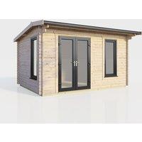 Power 14x8 Apex Log Cabin - Left Hand Door, Brown