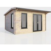 Power 14x10 Apex Log Cabin - Right Hand Door, Brown