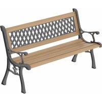 Lassic Garden Vida Cross Style 3-seater Wooden Garden Bench, Brown