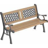 Lassic Garden Vida Twin Cross Style 3-seater Wooden Garden Bench, Brown