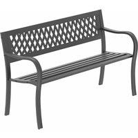 Lassic Garden Vida Steel Lattice 3-seater Steel Garden Bench, Black