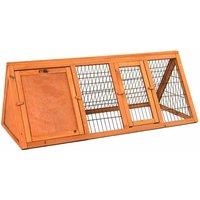 Lassic Pet Vida Large Triangle Single Level Wooden Pet Rabbit Hutch, Brown