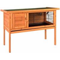 Lassic Pet Vida Single Wooden Pet Rabbit Hutch With Four Tall Legs, Brown