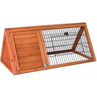 Lassic Pet Vida Outdoor Triangle Single Level Wooden Pet Hutch Enclosure, Brown