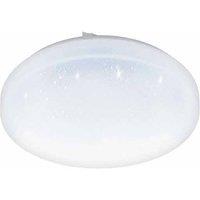 Eglo Round White Steel Wall Or Ceiling Light With Crystal Effect, White