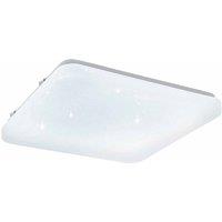 Eglo Square White Steel Wall Or Ceiling Light With Crystal Effect, White